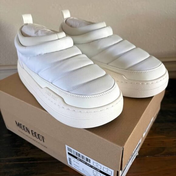 Moon Boots Park Soft Nylon Sneakers- White NIB- SZ 9-12 - Picture 2 of 5